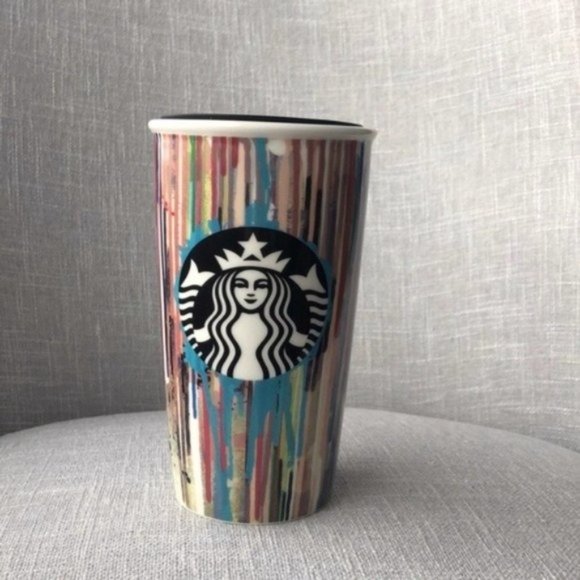 Starbucks | Ceramic Travel Tumbler | Paint Drip - Picture 4 of 10